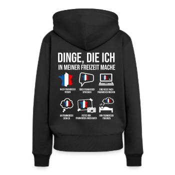 Frankreich Heimatland Spruch Franzose - Frauen Premium Bio Hoodie - Schwarz - Hinten - Julia (174cm)