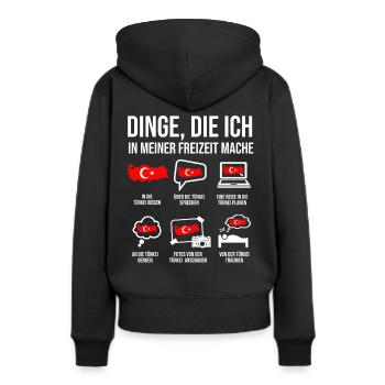 Türkei Shirt Heimatland Türkei für Türken - Frauen Premium Bio Hoodie - Schwarz - Hinten - Julia (174cm)