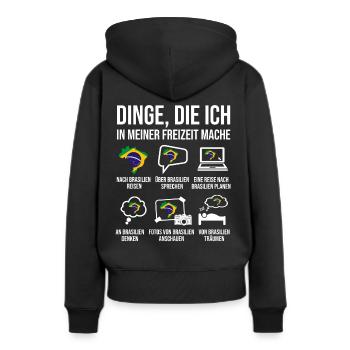 Brasilien Reise Heimatland Brasilien Brasilianer - Frauen Premium Bio Hoodie - Schwarz - Hinten - Julia (174cm)