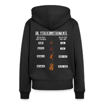 Streichinstrumente geige Violine Kontrabass - Frauen Premium Bio Hoodie - Schwarz - Hinten - Julia (174cm)