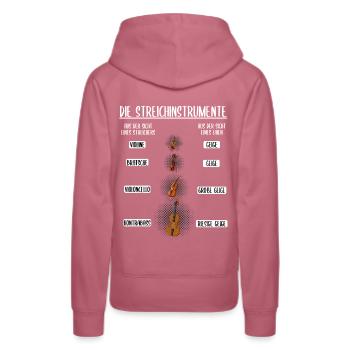 Streichinstrumente geige Violine Kontrabass - Frauen Premium Bio Hoodie - Malve - Hinten - Isabella (175cm)