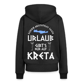 Vacances en Crète - Sweat à capuche Premium bio Femme - noir - Dos - Julia (174cm)