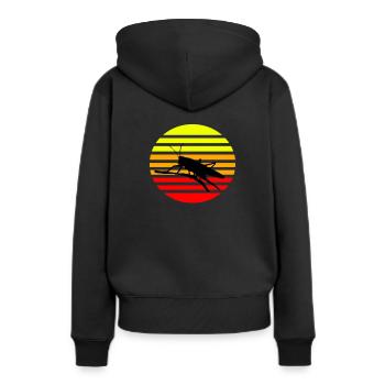 Sauterelle Sauterelle Rétro Vintage - Sweat à capuche Premium bio Femme - noir - Dos - Julia (174cm)