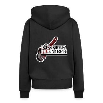 Plombier plombier - Sweat à capuche Premium bio Femme - noir - Dos - Julia (174cm)