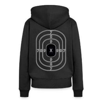 tirer - Sweat à capuche Premium bio Femme - noir - Dos - Julia (174cm)