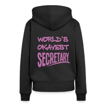 secrétaire - Sweat à capuche Premium bio Femme - noir - Dos - Julia (174cm)
