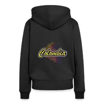 Kolumbien - Frauen Premium Bio Hoodie - Schwarz - Hinten - Julia (174cm)