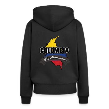 Kolumbien - Frauen Premium Bio Hoodie - Schwarz - Hinten - Julia (174cm)