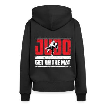 Judo - Frauen Premium Bio Hoodie - Schwarz - Hinten - Julia (174cm)