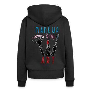 Artiste de maquillage - Sweat à capuche Premium bio Femme - noir - Dos - Julia (174cm)