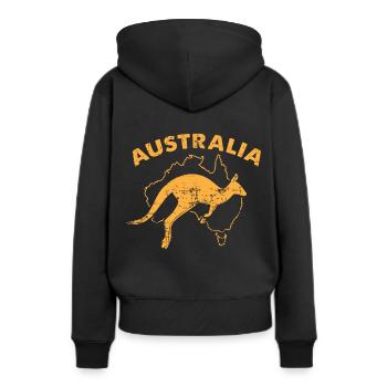 Australie - Sweat à capuche Premium bio Femme - noir - Dos - Julia (174cm)