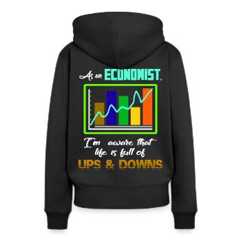 Economist - Ökonom - ökonomie - BWL VWL Wirtschaft - Frauen Premium Bio Hoodie - Schwarz - Hinten - Julia (174cm)