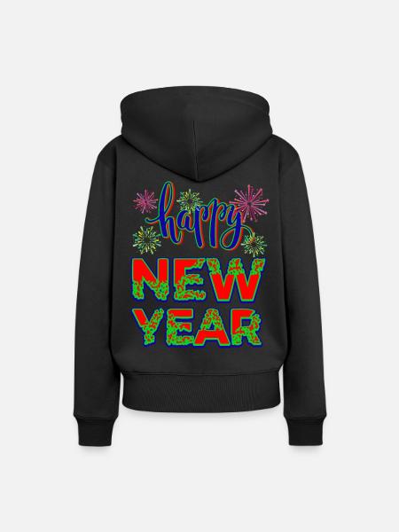 Neujahr Happy New year - Frauen Premium Bio Hoodie - Schwarz