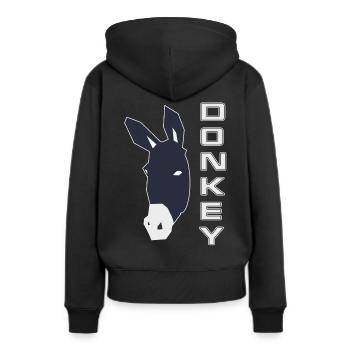 Âne mulet Muli - Sweat à capuche Premium bio Femme - noir - Dos - Julia (174cm)