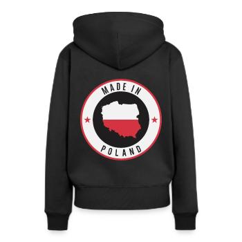 polen - Frauen Premium Bio Hoodie - Schwarz - Hinten - Julia (174cm)