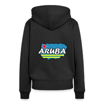Aruba pays et pays - Sweat à capuche Premium bio Femme - noir - Dos - Julia (174cm)