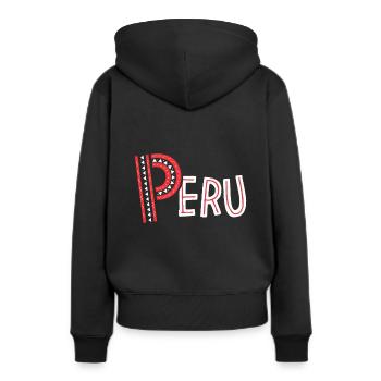 Pérou Lima Amérique du Sud - Sweat à capuche Premium bio Femme - noir - Dos - Julia (174cm)