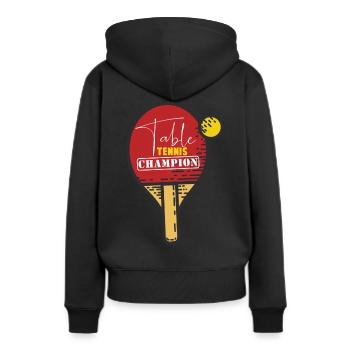Tischtennis - Ping Pong - Pingpong - Frauen Premium Bio Hoodie - Schwarz - Hinten - Julia (174cm)
