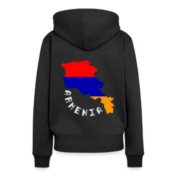 Arménie Jerwan Pays Europe Asie Cadeau - Sweat à capuche Premium bio Femme - noir - Dos - Julia (174cm)