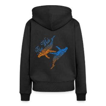 baleine baleine - Sweat à capuche Premium bio Femme - noir - Dos - Julia (174cm)