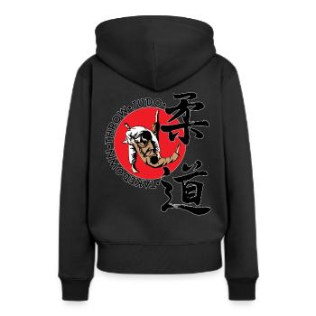 Judo Kampfkunst Kampfsport Geschenk - Frauen Premium Bio Hoodie - Schwarz - Hinten - Julia (174cm)