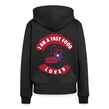 Amérique USA Etats-Unis Cadeau - Sweat à capuche Premium bio Femme - noir - Dos - Julia (174cm)