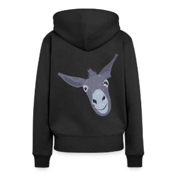 Esel Maulesel Muli Störrisch und Stur Geschenk - Frauen Premium Bio Hoodie - Schwarz - Hinten - Julia (174cm)