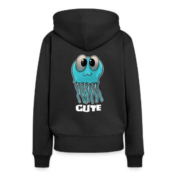 Méduse mer océan piqûre gift cadeau - Sweat à capuche Premium bio Femme - noir - Dos - Julia (174cm)