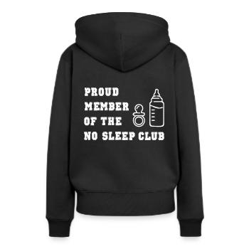 Eltern Baby Spruch No Sleep Club schlaflos - Frauen Premium Bio Hoodie - Schwarz - Hinten - Julia (174cm)