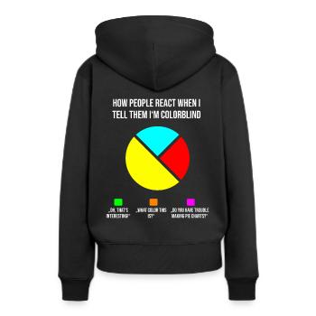 Kreisdiagramm farbenblind Reaktionen - Frauen Premium Bio Hoodie - Schwarz - Hinten - Julia (174cm)
