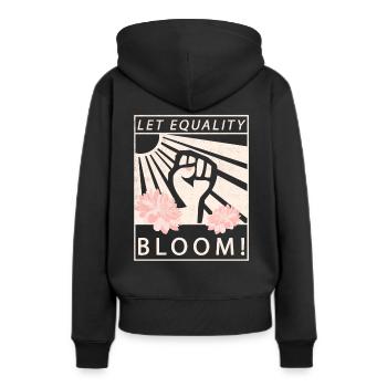 Égalité égalité féministe - Sweat à capuche Premium bio Femme - noir - Dos - Julia (174cm)