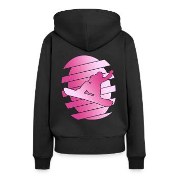 Snowboarding Snowboard Snowboarder Pink - Frauen Premium Bio Hoodie - Schwarz - Hinten - Julia (174cm)
