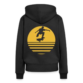 Skate Skater Skateboard Skaten Sonne - Frauen Premium Bio Hoodie - Schwarz - Hinten - Julia (174cm)