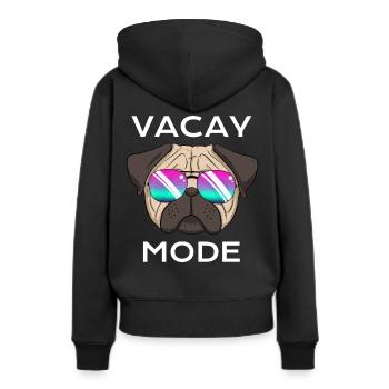Vacay Mode Sommerurlaub - Frauen Premium Bio Hoodie - Schwarz - Hinten - Julia (174cm)
