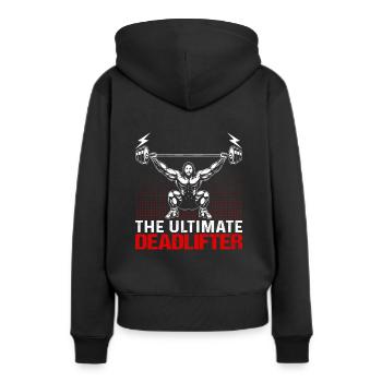 Deadlift - Women’s Premium Organic Hoodie - black - Back - Julia (174cm)