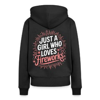 Pyrotechnie Feux d’artifice Pyrotechnie - Sweat à capuche Premium bio Femme - noir - Dos - Julia (174cm)