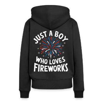 Pyrotechnie Feux d’artifice Pyrotechnie - Sweat à capuche Premium bio Femme - noir - Dos - Julia (174cm)