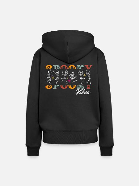 HALLOWEEN-GRUSELIGE VIBES - Frauen Premium Bio Hoodie - Schwarz