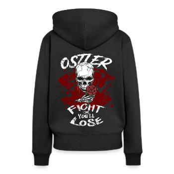 Ostdeutschland - Frauen Premium Bio Hoodie - Schwarz - Hinten - Julia (174cm)