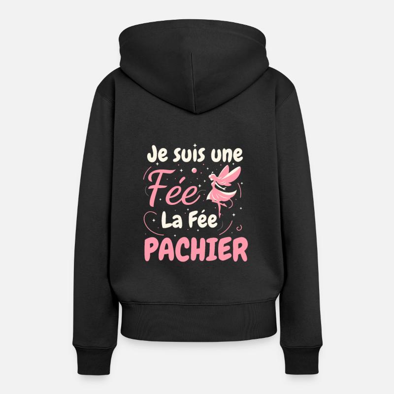 Je Suis Une Fée La Fée Pachier - Sweat à capuche Premium bio Femme - noir
