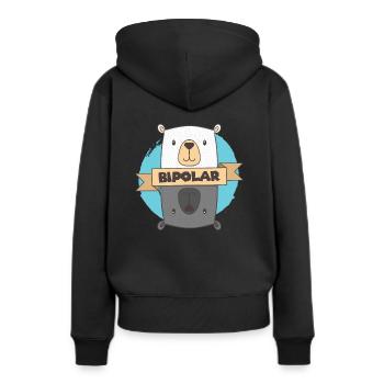 BiPolar Bear I Conception de troubles mentaux mignons - Sweat à capuche Premium bio Femme - noir - Dos - Julia (174cm)