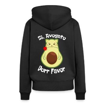 Avogato Drôle d’avocat Guacamole Ronronner Faveur Rose - Sweat à capuche Premium bio Femme - noir - Dos - Julia (174cm)
