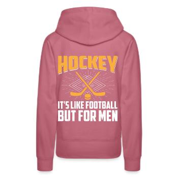 Hockey - Frauen Premium Bio Hoodie - Malve - Hinten - Isabella (175cm)