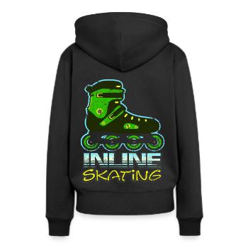 Inline Skates - Frauen Premium Bio Hoodie - Schwarz - Hinten - Julia (174cm)