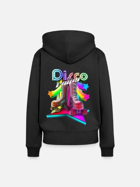 Disco rouleau 3D - Sweat à capuche Premium bio Femme - noir
