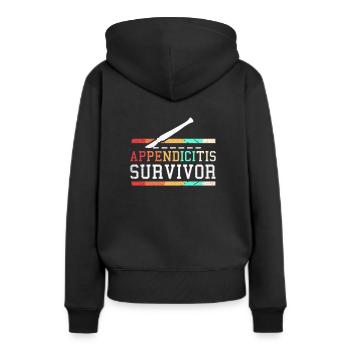 Appendicitis-Infektion-Überlebendgeschenk - Frauen Premium Bio Hoodie - Schwarz - Hinten - Julia (174cm)