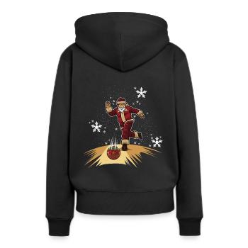 Santa Claus Plays Bowling - Christmas Bowling Team - Sweat à capuche Premium bio Femme - noir - Dos - Julia (174cm)