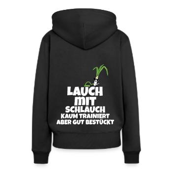 Lauch mit Schlauch Party Pumpen Fitness - Frauen Premium Bio Hoodie - Schwarz - Hinten - Julia (174cm)