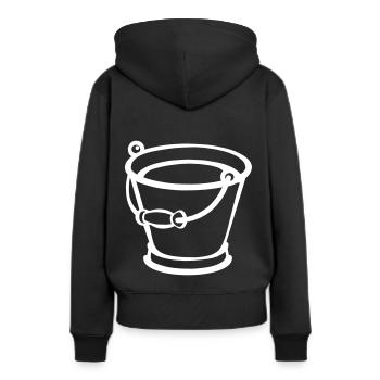 Seau rempli - Sweat à capuche Premium bio Femme - noir - Dos - Julia (174cm)