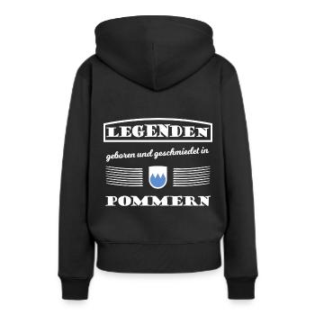Légendes de Poméranie - Sweat à capuche Premium bio Femme - noir - Dos - Julia (174cm)